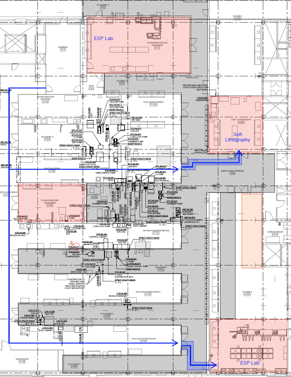 a map showing construction areas